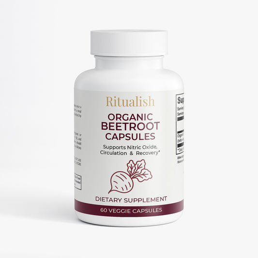 Organic Beetroot Capsules | Nitric Oxide Circulation and Recovery Support | 60 Veggie Capsules