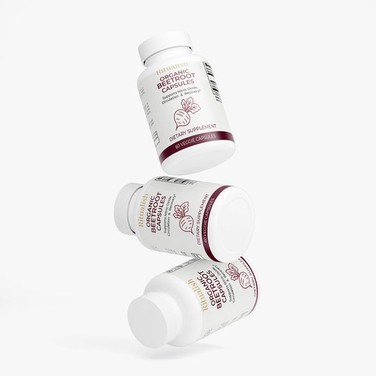 Organic Beetroot Capsules | Nitric Oxide Circulation and Recovery Support | 60 Veggie Capsules