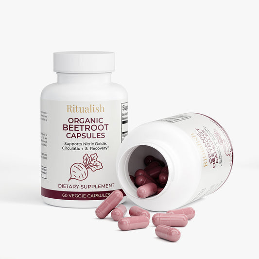 Organic Beetroot Capsules 2 Pack | Nitric Oxide, Circulation & Recovery Support | 120 Vegan Caps